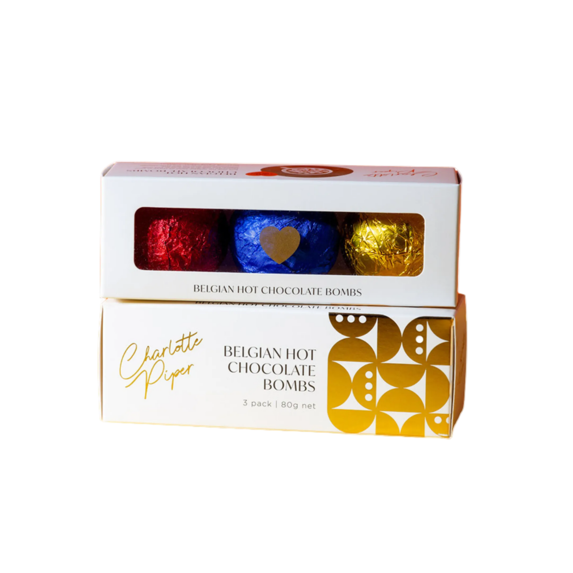 Box of Belgian hot chocolate bombs charlotte piper