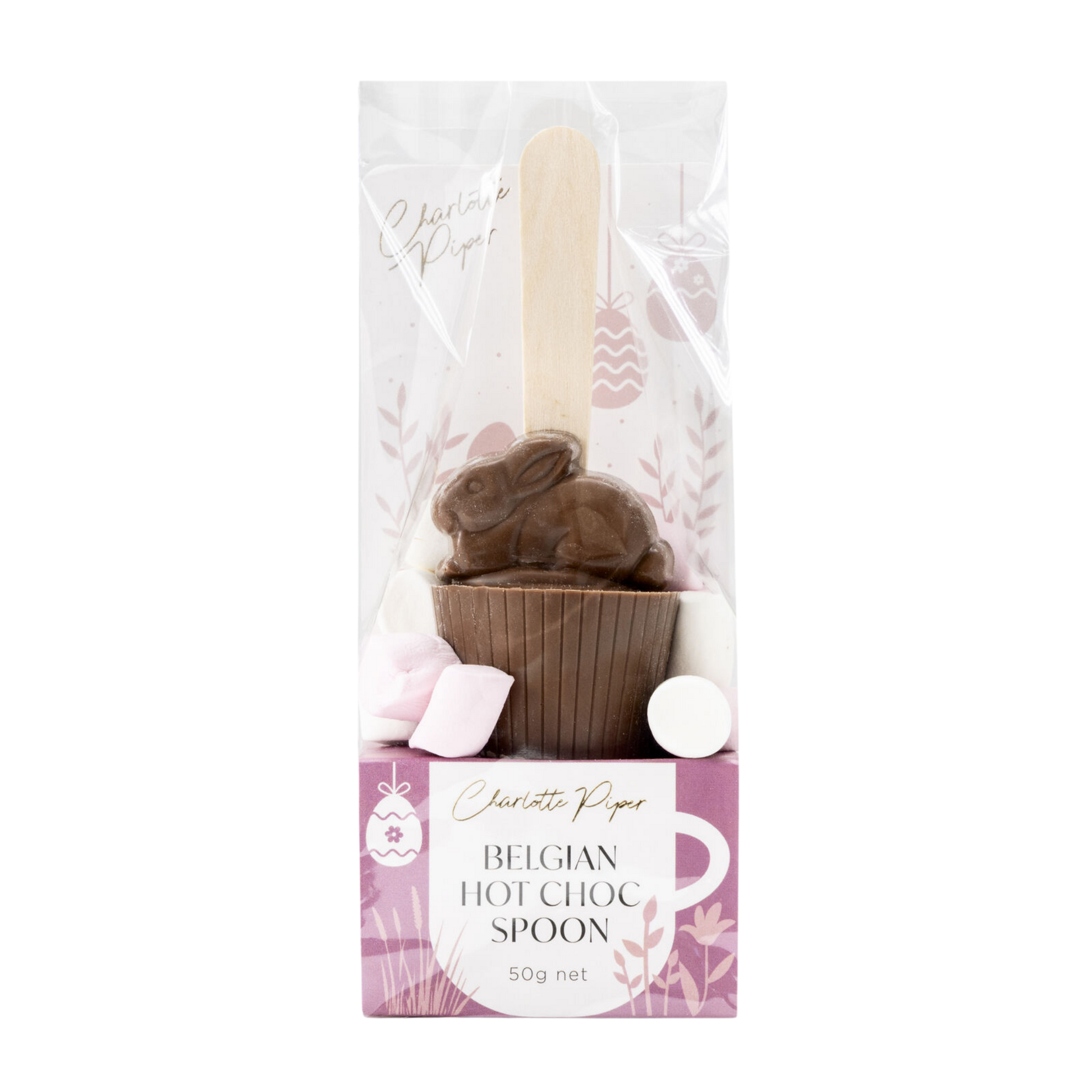 Chocolate-themed hot chocolate spoon in packaging 