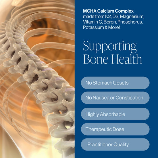 MCHS Calcium complex made fromk2,d3,magnesium, vitamin c, bron, phosphorus, potassium & more.
