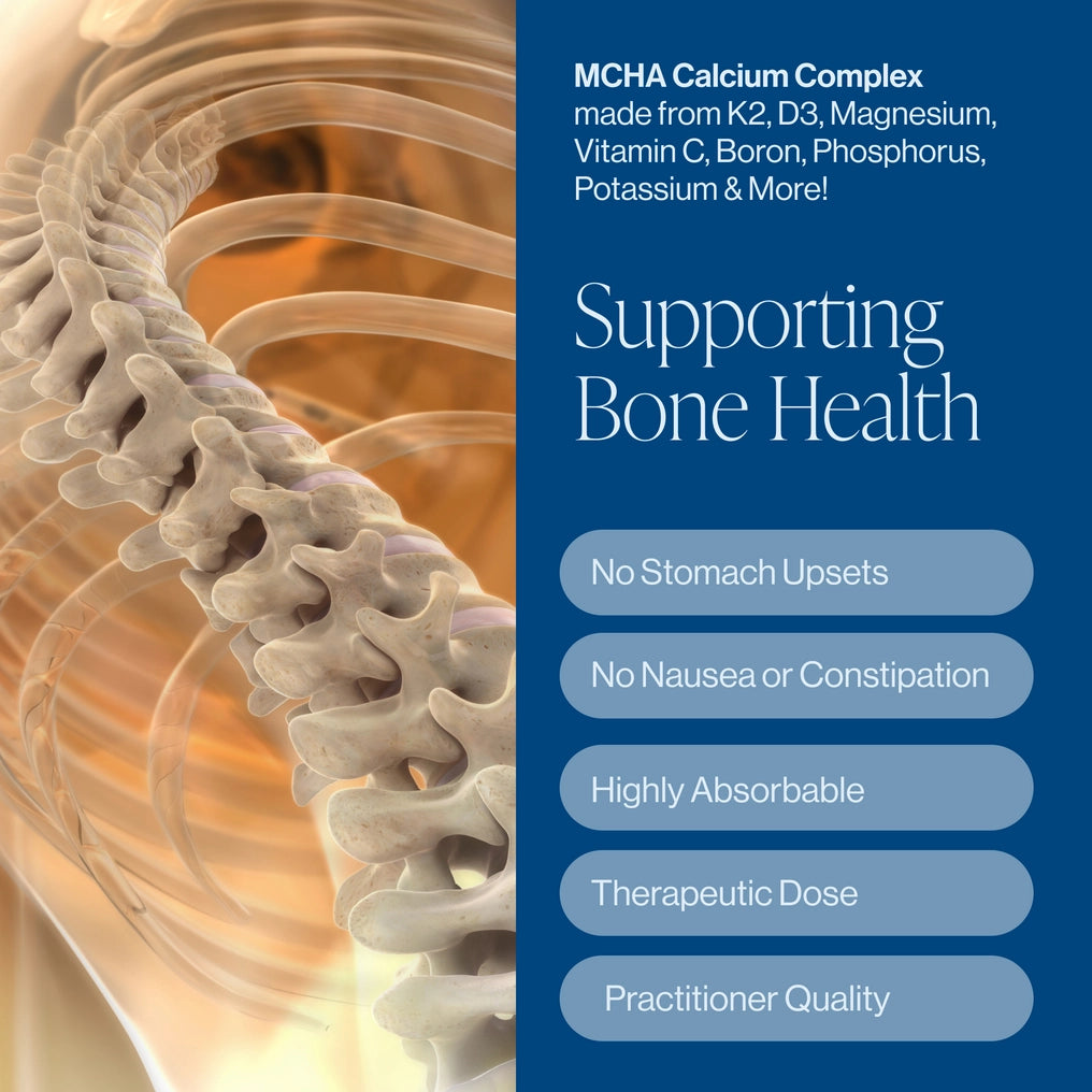 MCHS Calcium complex made fromk2,d3,magnesium, vitamin c, bron, phosphorus, potassium & more.