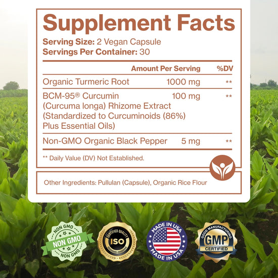 Supplement facts label with a field background