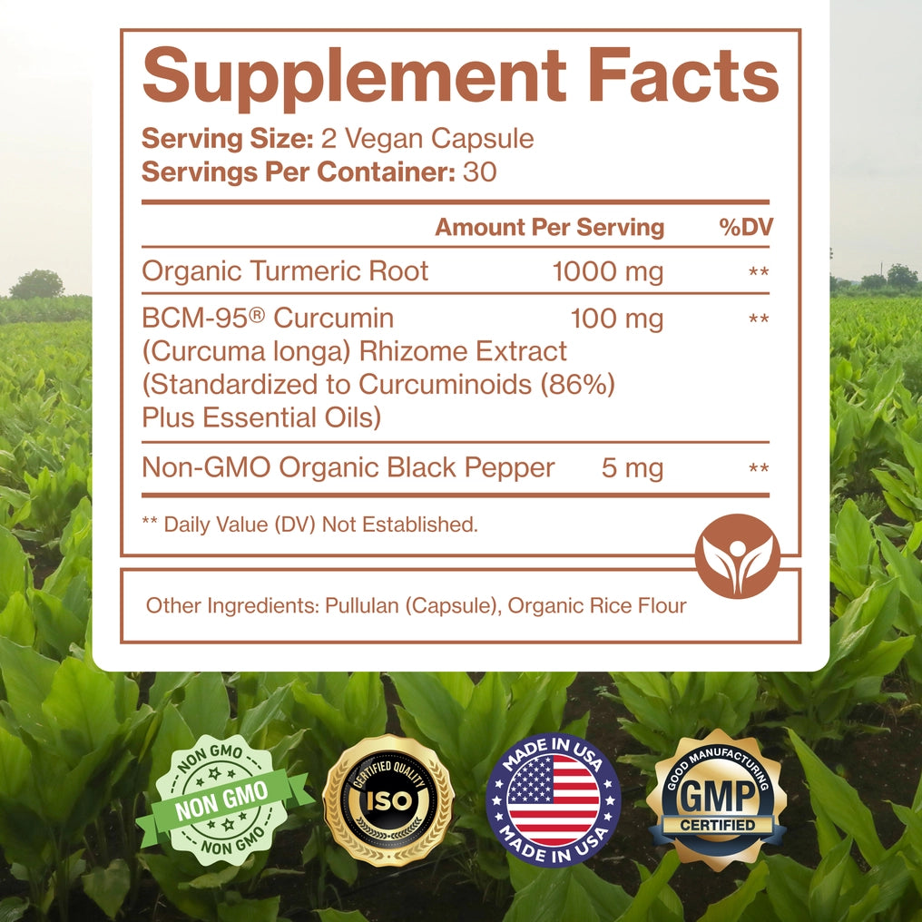 Supplement facts label with a field background