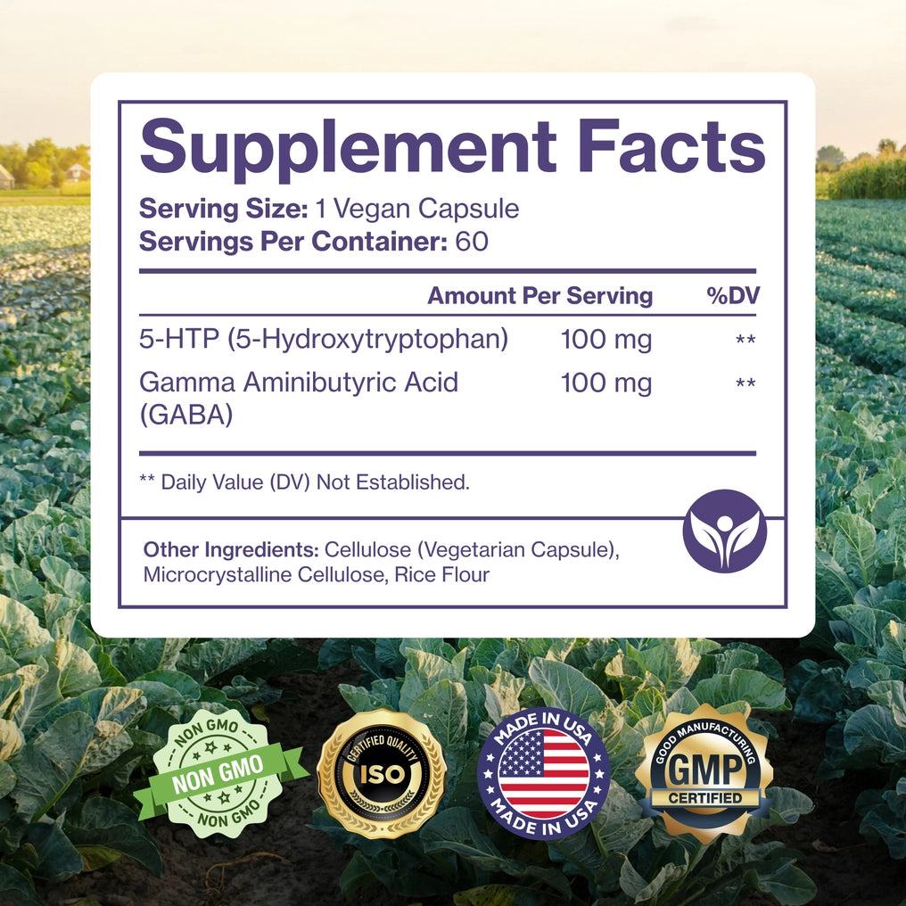 Supplement facts label with a field background