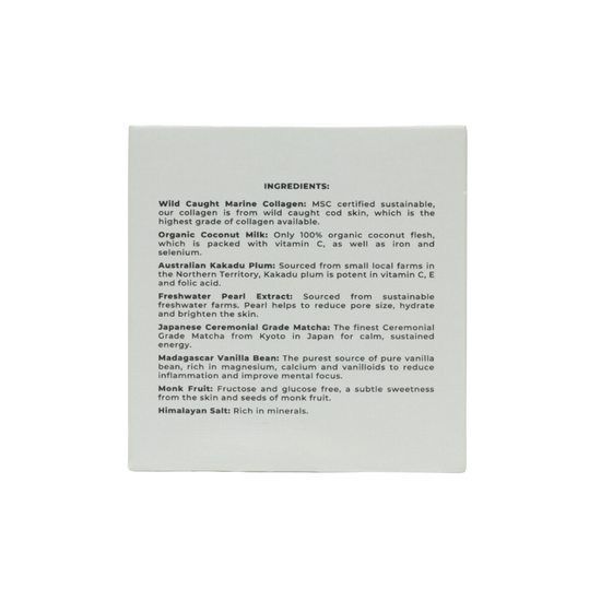 List of ingredients on a white background