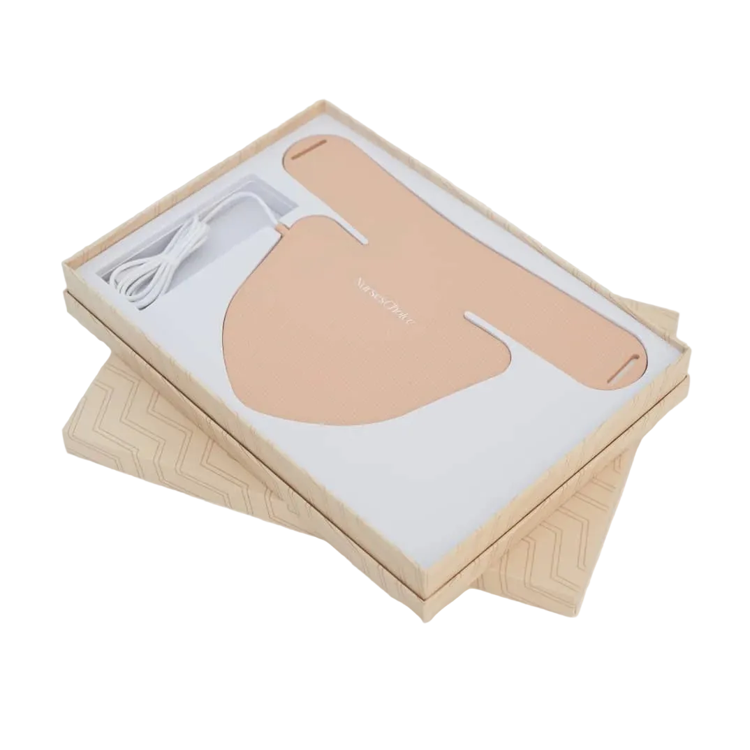 Beige electronic led neck and back mask device in packaging 