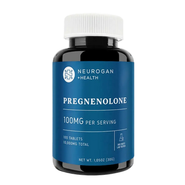 Bottle of Neurogan Health Pregnenolone supplement on a traansparent background