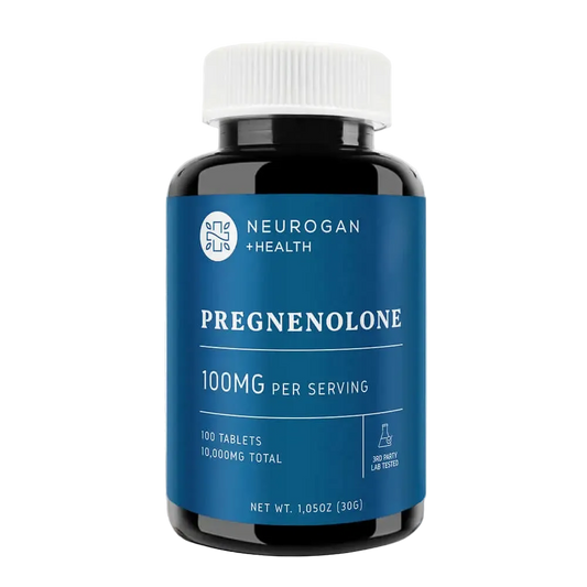 Bottle of Neurogan Health Pregnenolone supplement on a traansparent background