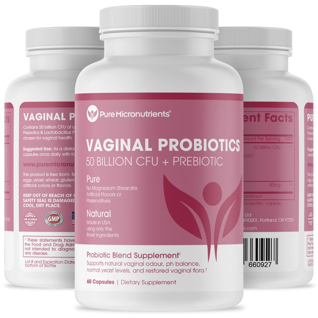Three bottles of Pure Micronutrients Vaginal Probiotics