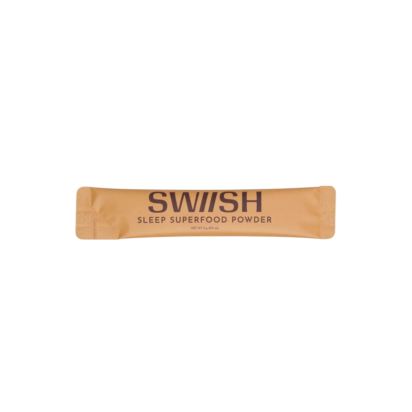Swiish Sleep Superfood Powder packet on a white background