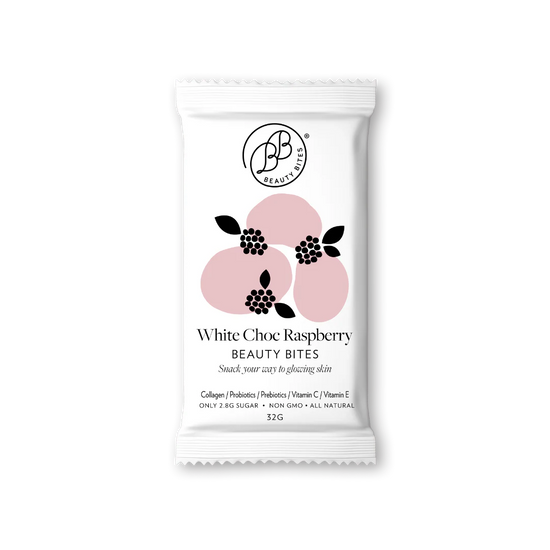 Package of White Choc Raspberry Beauty Bites